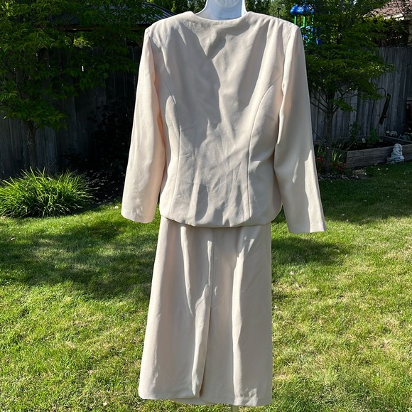 VTG Alex Evenings Skirt Set- tan -lined wedding/special occasions Sz 12 - Picture 6 of 13